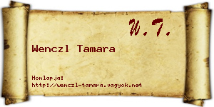 Wenczl Tamara névjegykártya